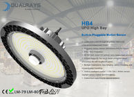 200W HB4 Pluggable Motion Sensor UFO High Bay 160LPW Efficiency Meanwell HBG ELG HLG Driver Optional 5 Years Warranty