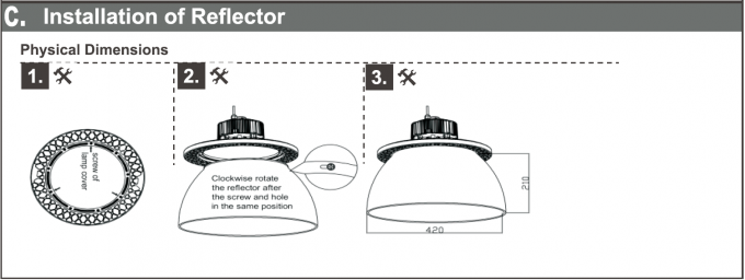 AC90V~305V 200 Watt Led High Bay Light 140LPW Meanwell Optic Lens 60°/90°/120° Optional