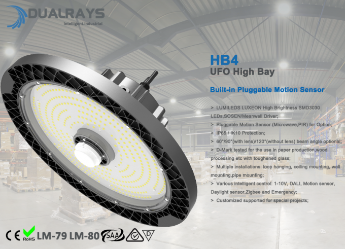 AC90V~305V 200 Watt Led High Bay Light 140LPW Meanwell Optic Lens 60°/90°/120° Optional