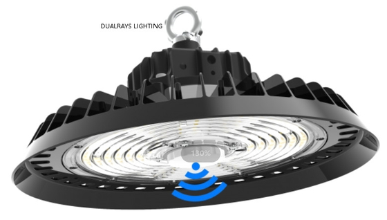 200W Industrial Warehouse Lighting Pluugable Motion Sensor UFO LED High Bay Light With 5 Years Warranty