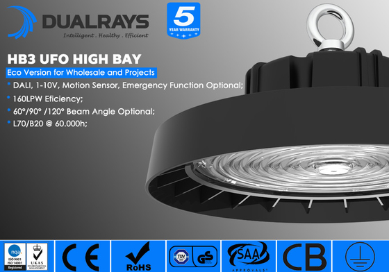 Protection Class I ALuminum Alloy Body IP65 100W Industrial LED UFO High Bay Light in Stock