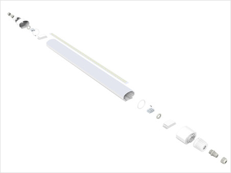 PC Housing Durable 160LPW Efficiency LED Tri Proof Light IP66 Long Life Emergency 0 to10V