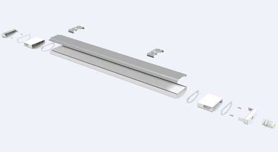 D2.5 LED Triproof Lighting Hi-Slim &amp; Buckle End Cap Design For Labor Cost Saving