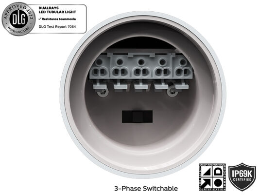 0.6m 20W IP69K IK10 TB7 LED Tubular Light especially for Food Processing Plant, Chemical Facilities, Animal Stable Warehouse,Car Washing Place