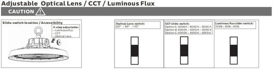 LED Highbay Light Featuring DIP Switchable Settings for Power and Color Temperature with Multiple Beam Angle Options for Industrial