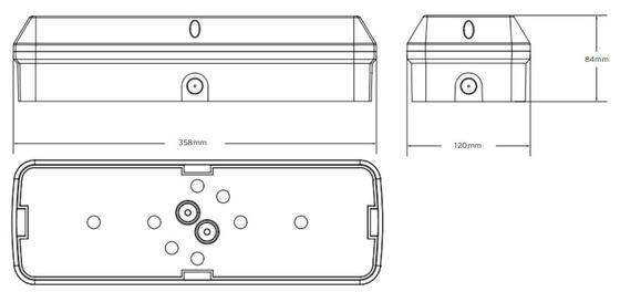 8W Bulk Head LED Porch Light with Emergency Function and Motion Sensor IP65