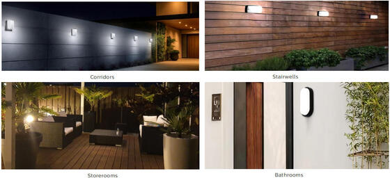 8W Bulk Head LED Porch Light with Emergency Function and Motion Sensor IP65