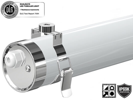 DUALRAYS LIGHTING MTB6 LED Marine Tubular Light IP66 IP69K IK10 Protection made on high quality non-corrosive materials - PMMA, polycarbonate, and 304/316 stainless steel