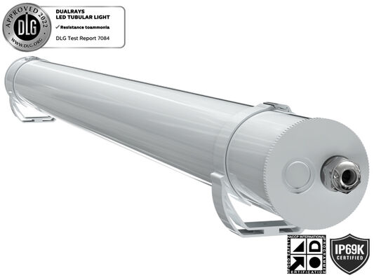 1.5m 60W IP69K IK10 MTB7 Marine LED Tubular Light for Docks and Passageways with 3 or 5 wiring-through linkable and DIP Switchable Power/3CCT/3-Phase Changing