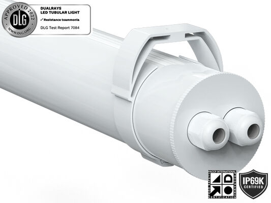 1.5m 60W IP69K IK10 MTB7 Marine LED Tubular Light for Docks and Passageways with 3 or 5 wiring-through linkable and DIP Switchable Power/3CCT/3-Phase Changing