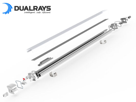 DUALRAYS D5 LED Moisture-proof Light with DIP Switchable Power/3CCT 160LPW Efficiency with Quick snap end-cap for easy installation, sliding gear optional tray for easy replacement and maintenance