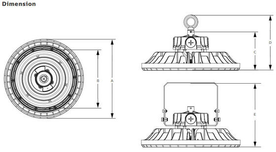DUALRAYS HB4 LED Linear High Bay Light Tunable CCT&WATT 150W-400W Commercial Industrial Warehouse Workshop IP65 Aluminum Lamp Body