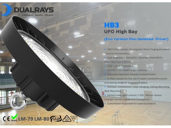 High Power UFO LED High Bay Light Aluminium Alloy Air - Flow Heat Sink 50000H Life Span