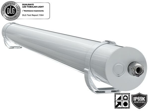 1.5m 60W IP69K IK10 MTB7 Marine LED Tubular Light for Docks and Passageways with 3 or 5 wiring-through linkable and DIP Switchable Power/3CCT/3-Phase Changing